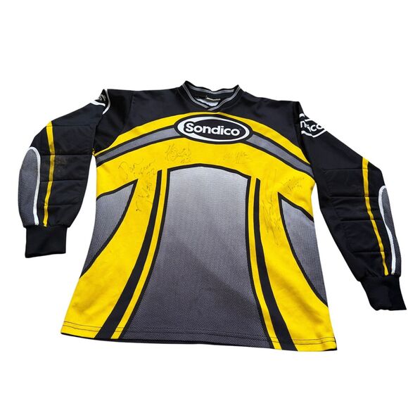 Sondico Goalkeeper Vintage Soccer Jersey Medium Padded Elbow Signed Autographed - Picture 3 of 14